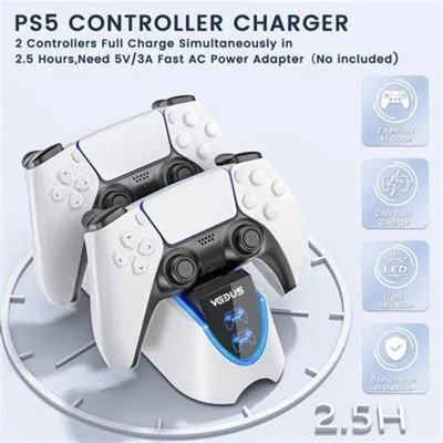 Dobe Charging Dock For PS5 Wireless Controller Charger - Tp5-0506 - White